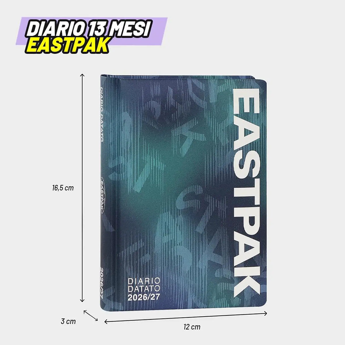 DIARIO DATATO 13M MEDIUM EASTPAK LETTERDYE BLUE