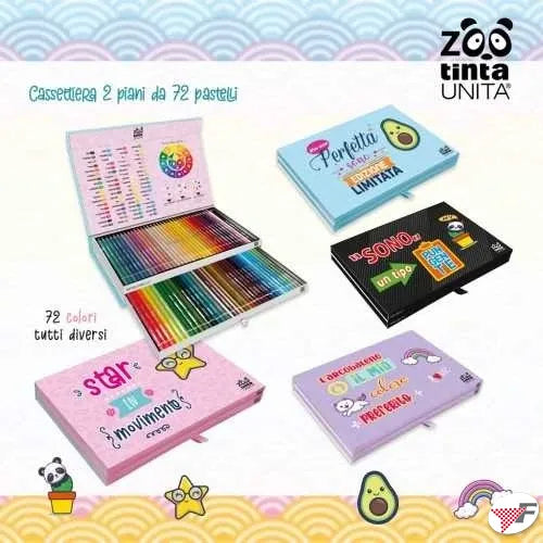CASSETTIERA 72 PASTELLI ZOO