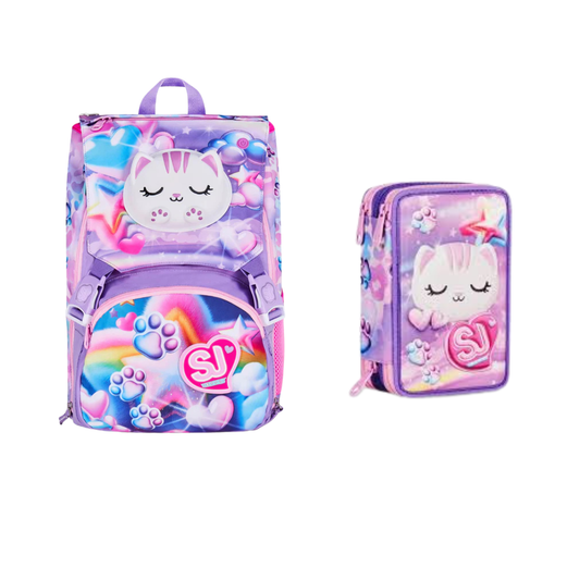 Set Zaino + Astuccio 3 ZIP SJ GANG GLOWCAT