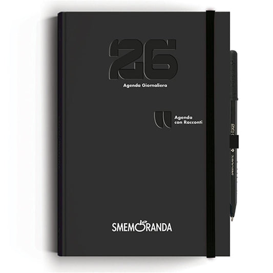 AGENDA SMEMORANDA RACCONTI 2026 SETTIMANALE 12 MESI .B6. NER