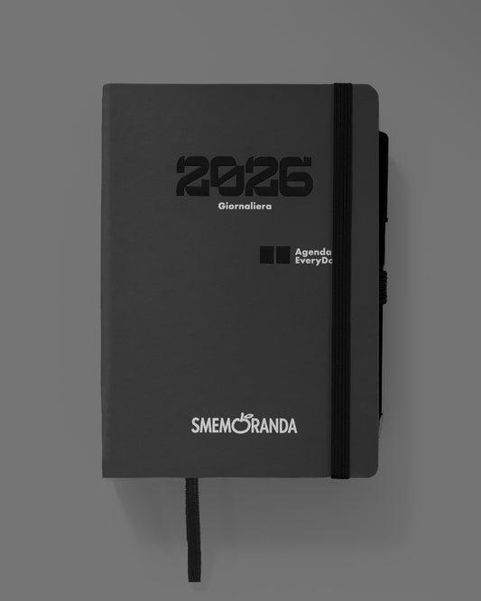 AGENDA SMEMORANDA EVERYDAY 2026 GIORNALIERA 12 B6 NERO