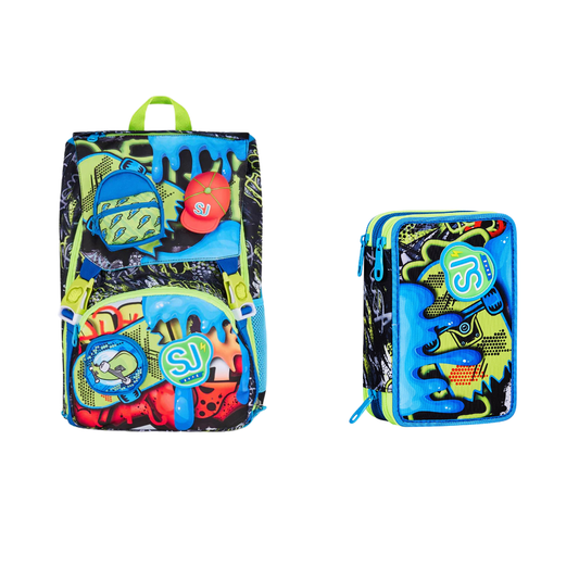 Set Zaino + Astuccio 3 ZIP SJ GANG SOFT POUCH BOY