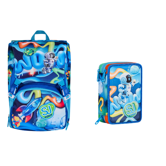 Set Zaino + Astuccio 3 ZIP SJ GANG SPACE RIDE