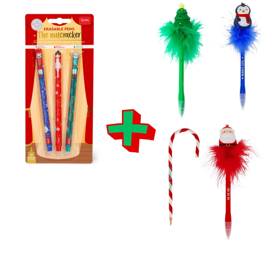 SET PENNE CANCELLABILI NATALIZIE LEGAMI