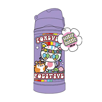 WATER BOTTLE STEEL DAISY TRI- COASTAL GROOVY